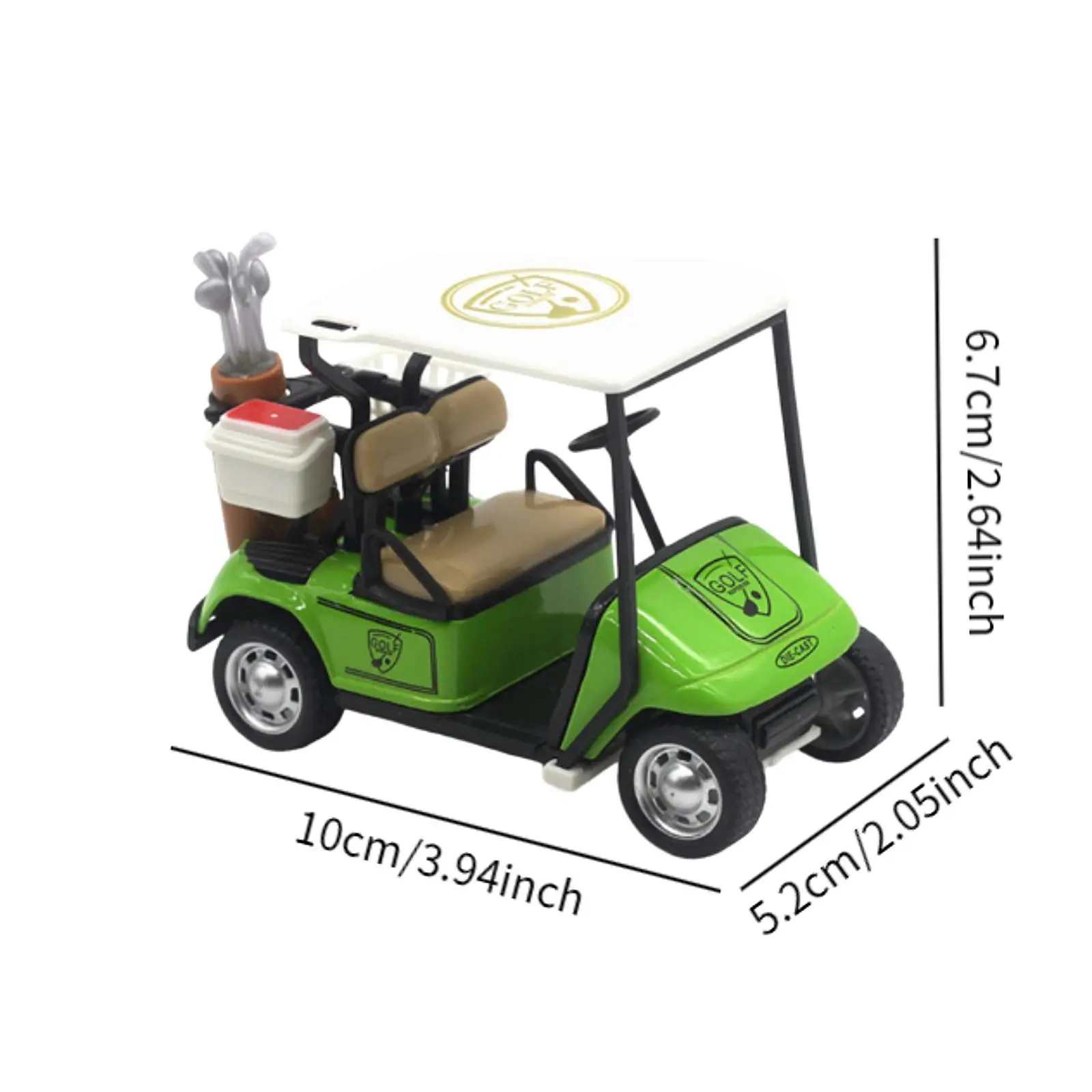 Golf Cart Skulptur Ornament Legierung Zurückziehen Action Cart Golf Cart Modell für Jungen Mädchen Kuchen Topper Golf Liebhaber Kinder Geschenke