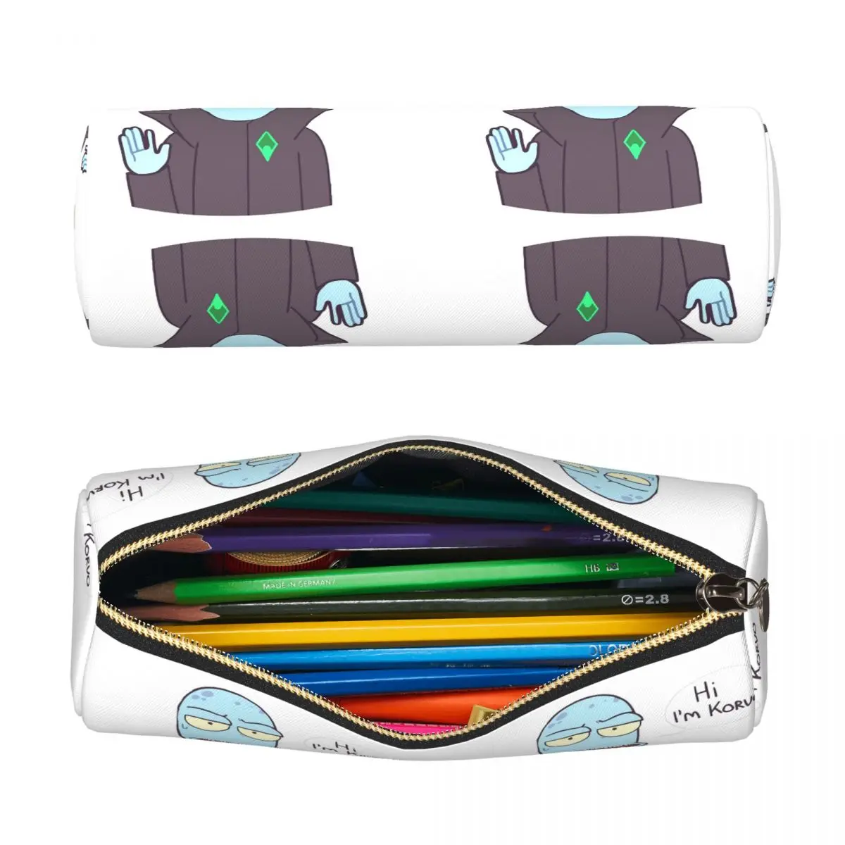 Cartoon Solar Opposites Funny Korvo Pencil Case for Students Gifts Cylinder Pen Box Pencil Bag Pen Holder