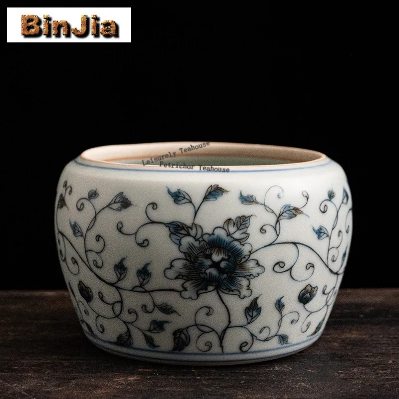 450ml Lotus Rabbit Jianshui Tea Wash Bowl Tea Garbage Can Water Washing Slag Tank Household Chaxi Tea Ceremony Supplies Craft