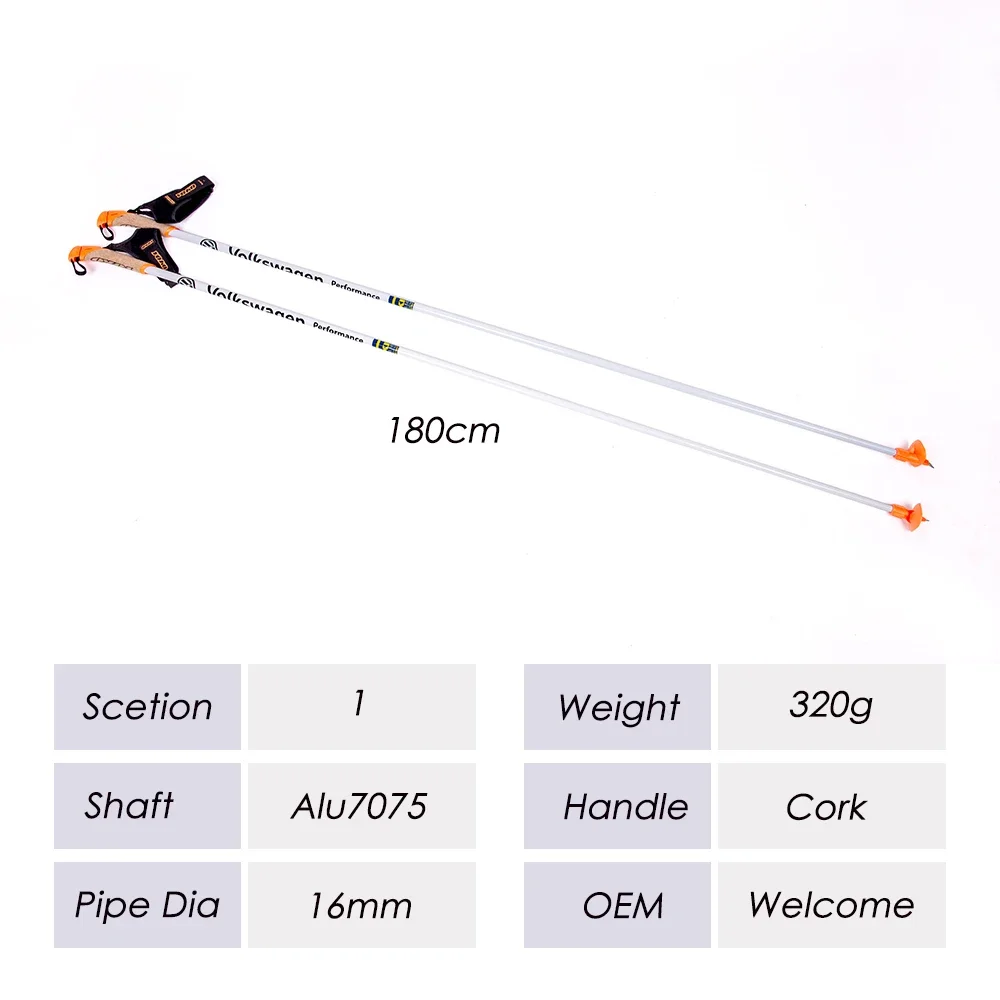 100% carbon customizable factory cork retractable ski pole with outdoor sports