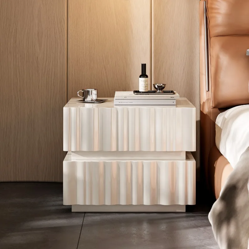 

Corner Cool Bedside Table Space Saving Organizer Trendy Drawers Bedroom Nightstand Nordic White Criado Mudo Trendy Furniture
