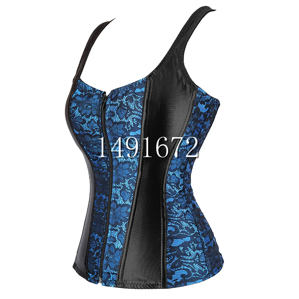 Corset Top Womens Shoulder Straps Bustier Overbust Jacquard Exotic Corselet Sexy Lingerie Brocade Plus Size Costumes Fashion