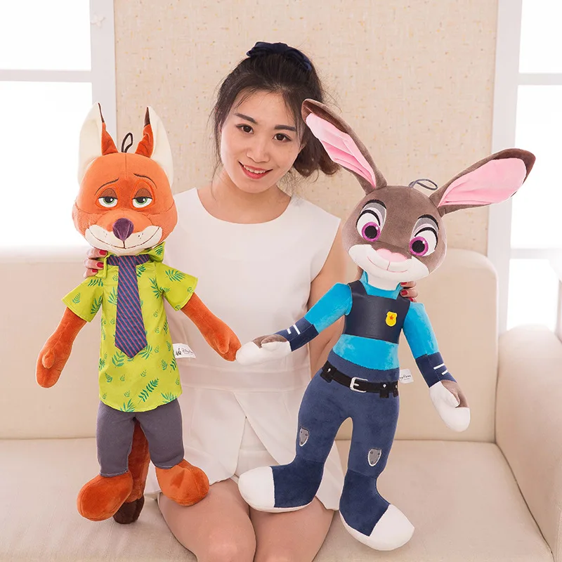 40-60cm Disney Zootopia Plush Fox Nick Toy Rabbit Judy Doll Stuff Plush Cute Cartoon Doll Children\'s Birthday Gift