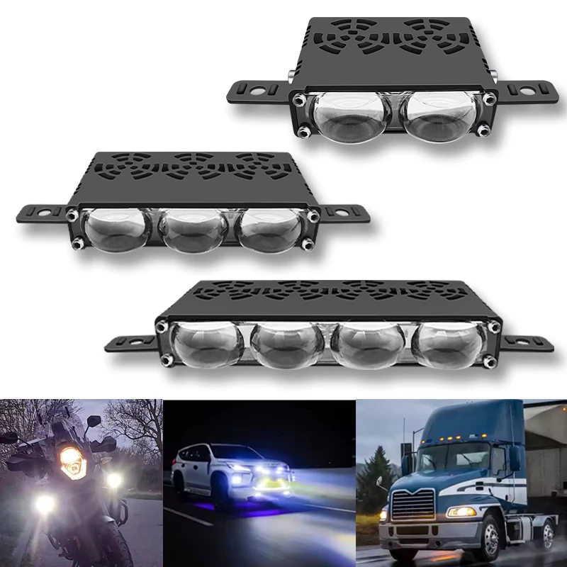 

2/3/4 Lens Motorcycle Auxiliary Spotlight Car Grille Light ATV Scooter Fog Lamp Truck Off-road Vehicle Driving LED Headlights