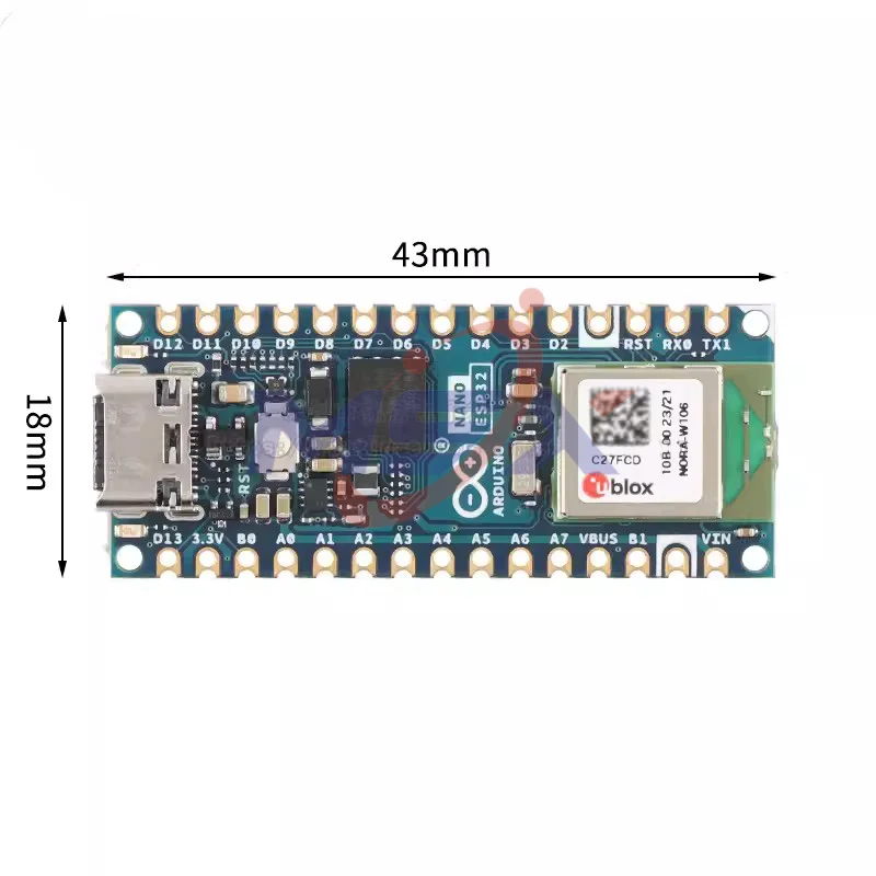 ARDUINO NANO ESP32 ABX00092 u-blox NORA-W106 (ESP32-S3) development board