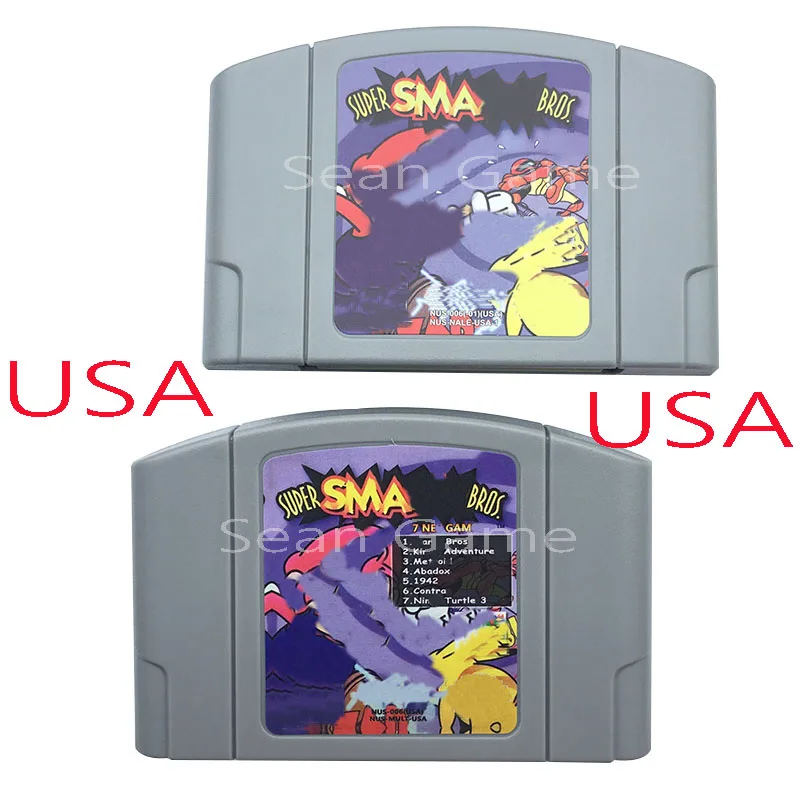 높은 미국 NTSC 품질 고객 카트리지, 슈퍼 SMA 브라더스 콘트라 브라더스 카드, 64 비트 비디오 게임 콘솔용