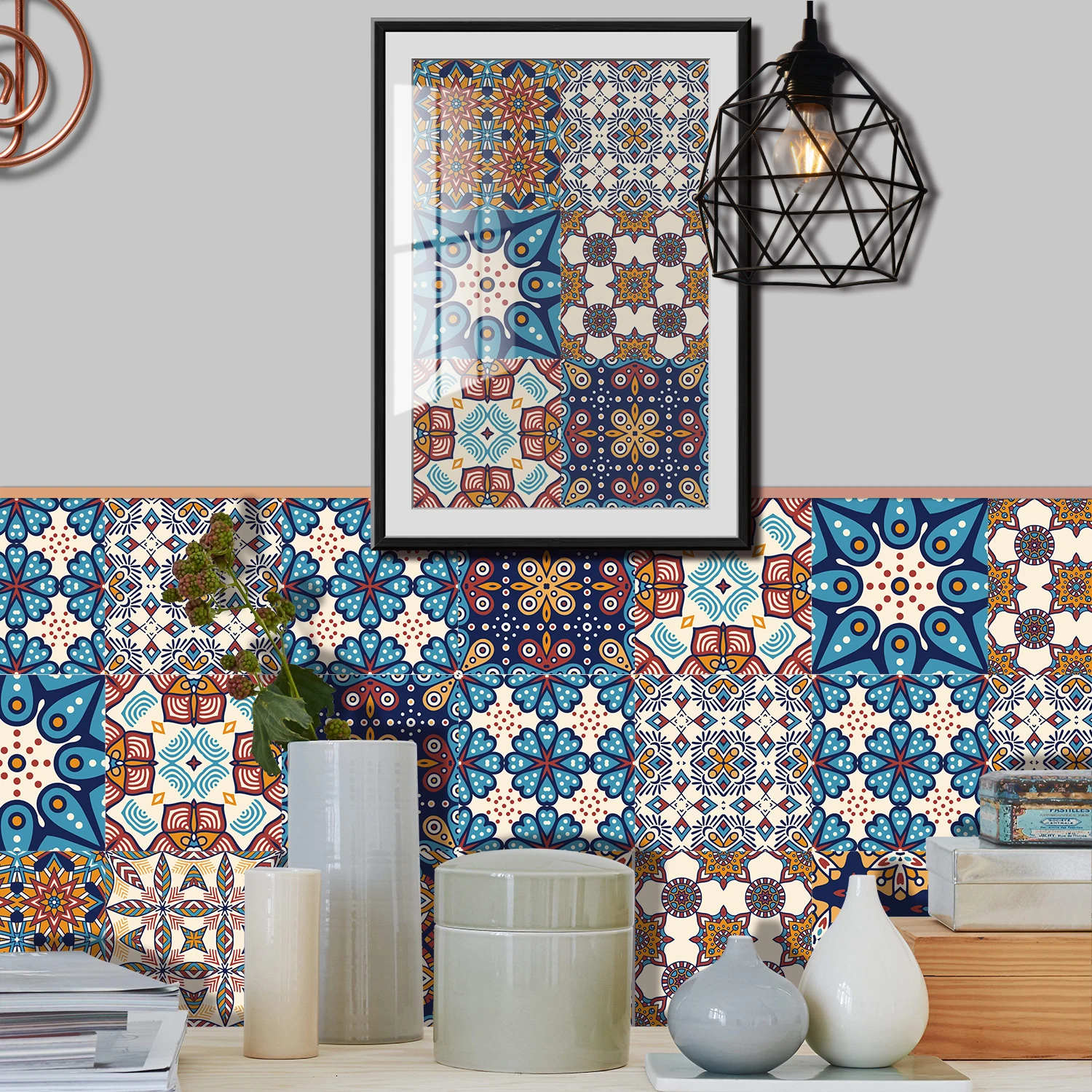 European Style Crystal Thickened Wall Stickers Self-Adhesive Kitchen And Bathroom Tile Stickers Waterproof Oil Resistant view 5