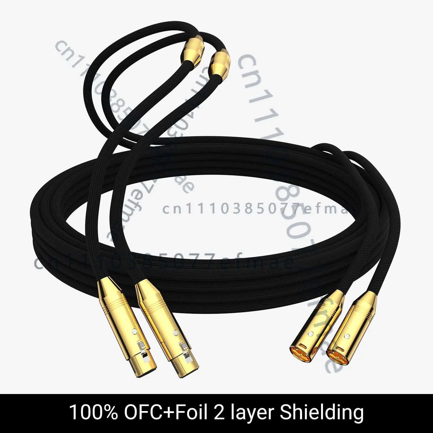 

Пара высококачественных аудиокабелей из чистой меди OFC для HIFI, 3-контактный симметричный кабель XLR