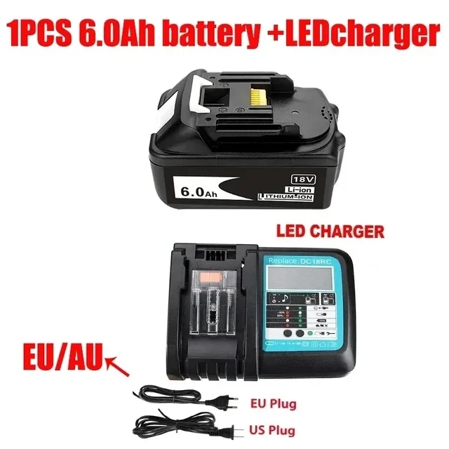 

100% Original Upgrade BL1860 Battery 18V 6000mAh Li-ion Makita 18V Battery BL1840 BL1860 BL1850 BLxt 400 + Charger