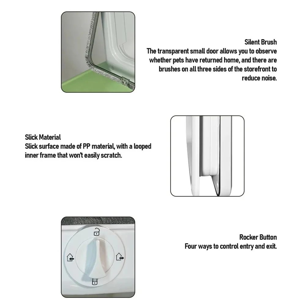Flap Pet Door Dogs Flap Door 4 Ways Controllable CatsDog Access Pet Entry Gate Convenient Pet Accessories