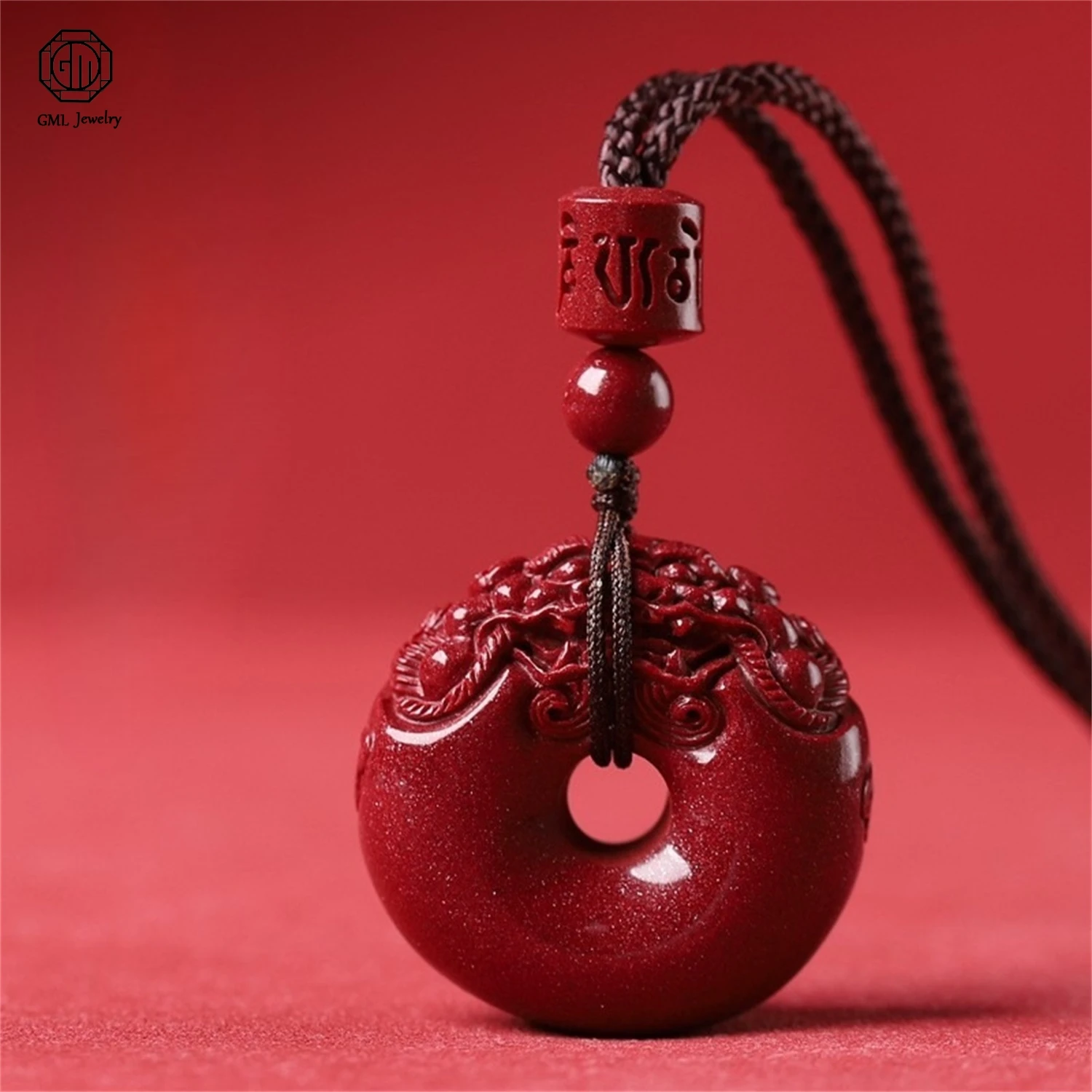 

Натуральный высококачественный киноварный кулон-дракон Пи Сю, вращающийся амулет удачи и мира Бэньминнянь, унисекс, подвеска на шею