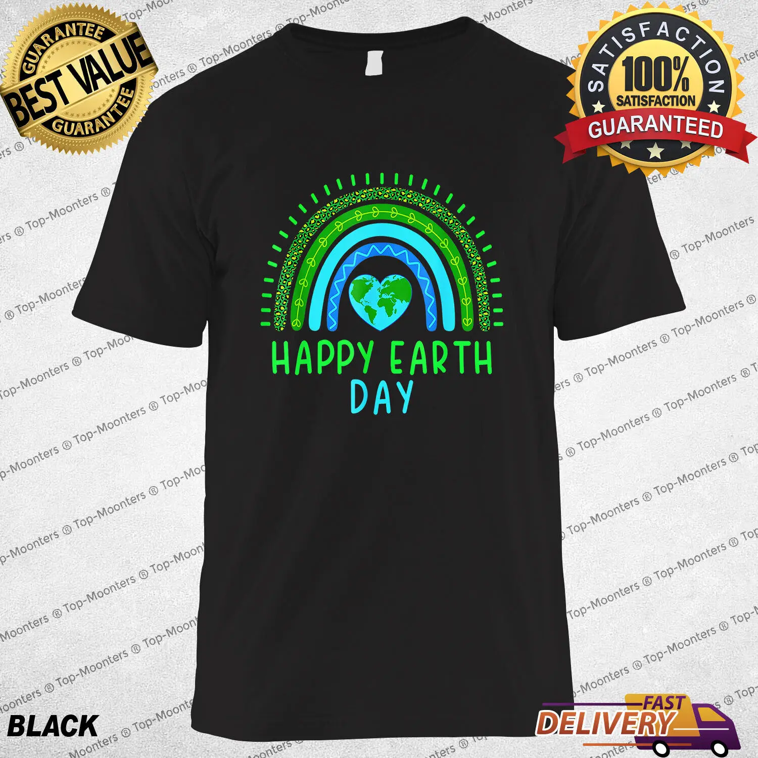 Cute Rainbow Earth Lover Men Women T-Shirt, Earth Day 2024 Tee Gift for Him Her