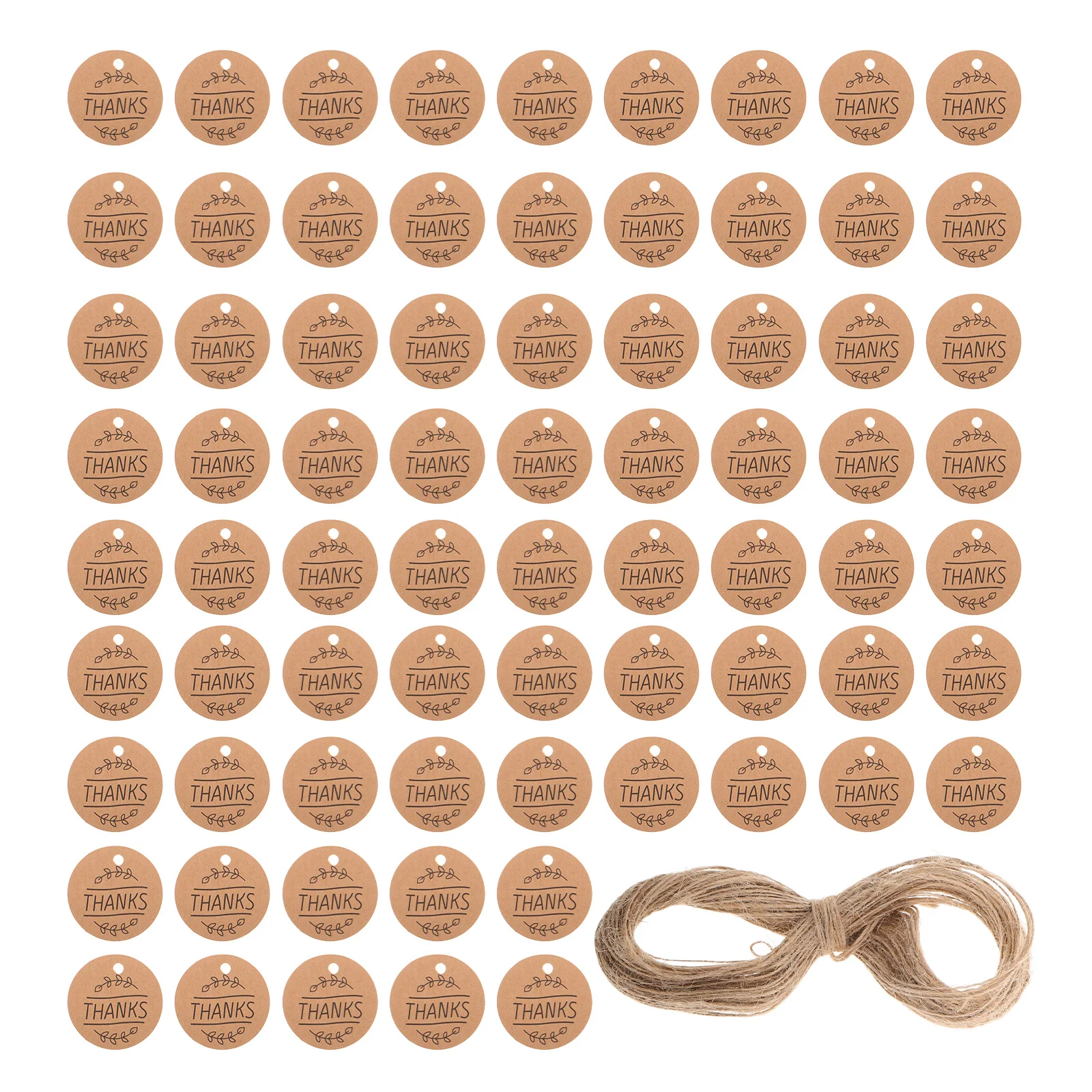 

300Pcs Round Kraft Paper Tags with Hole for String Elegant DIY Thank You Tags for Parties Favors Wedding Decorations Business