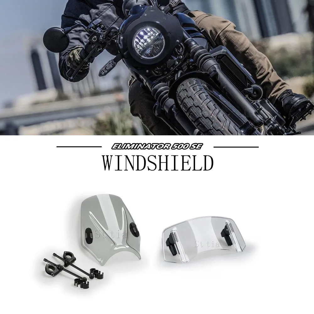 Eliminator 500 2026 Motorcycle Street Bike Wind Screen Deflectors For Kawasaki Eliminator500 SE 2024- Windshield Windscreen