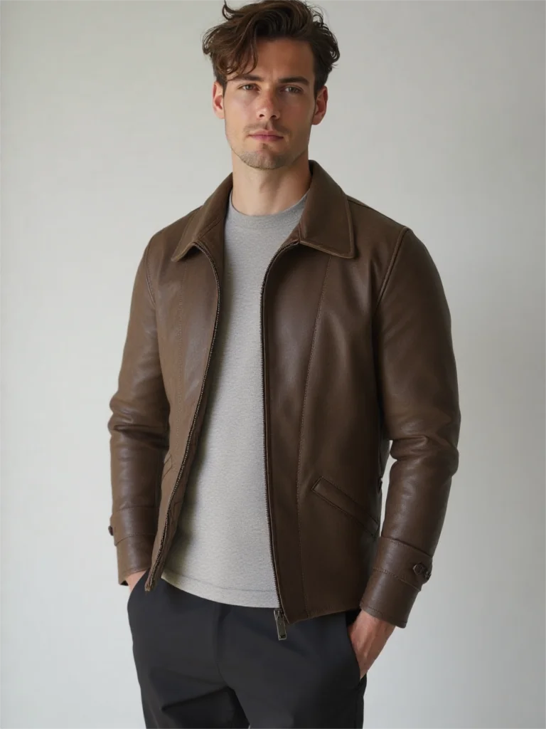 

Темно-коричневая зимняя кожаная куртка для мужчин в стиле ретро, большие размеры 4XL, кожаное пальто из натуральной коровьей замши с отложным воротником