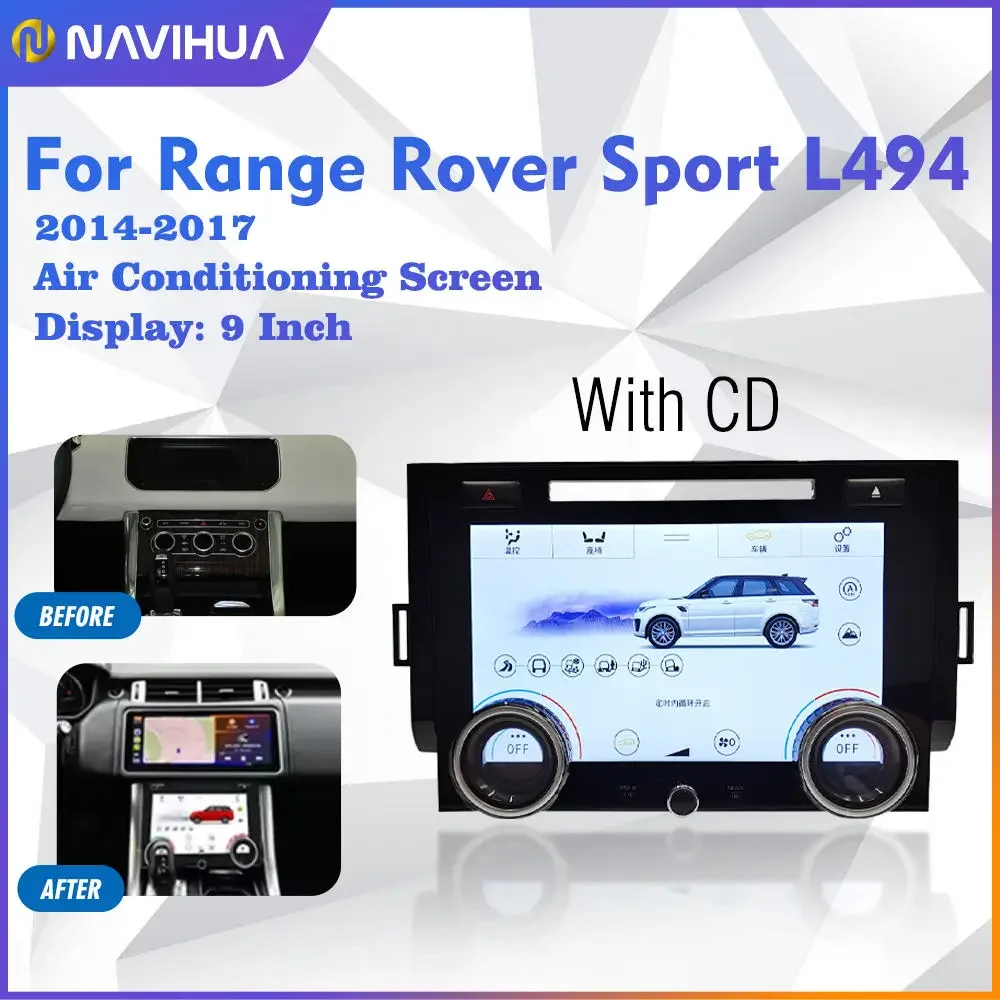 Navihua AC Touch Screen Air Conditioning Panel Car Climate Control With CD Slot Multi-language for Range Rover Sport 2013-2017