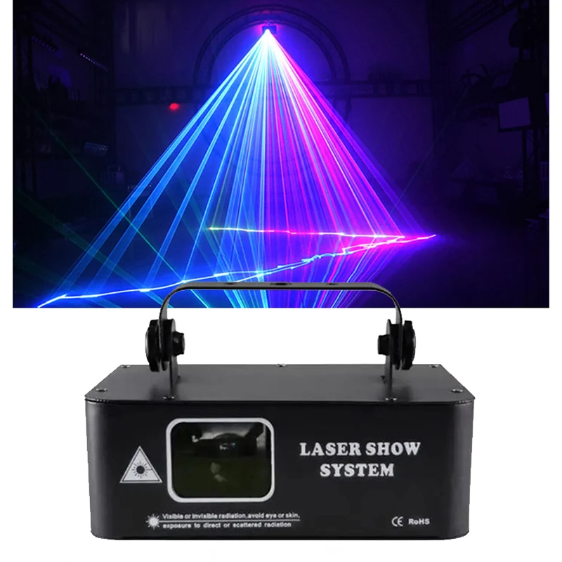 1/2PCS Single-Head Full-Color Scanning Laser Light RGB 150R/100G/200B mW DMX Sound Activated for DJ KTV Bar Wedding Party Disco