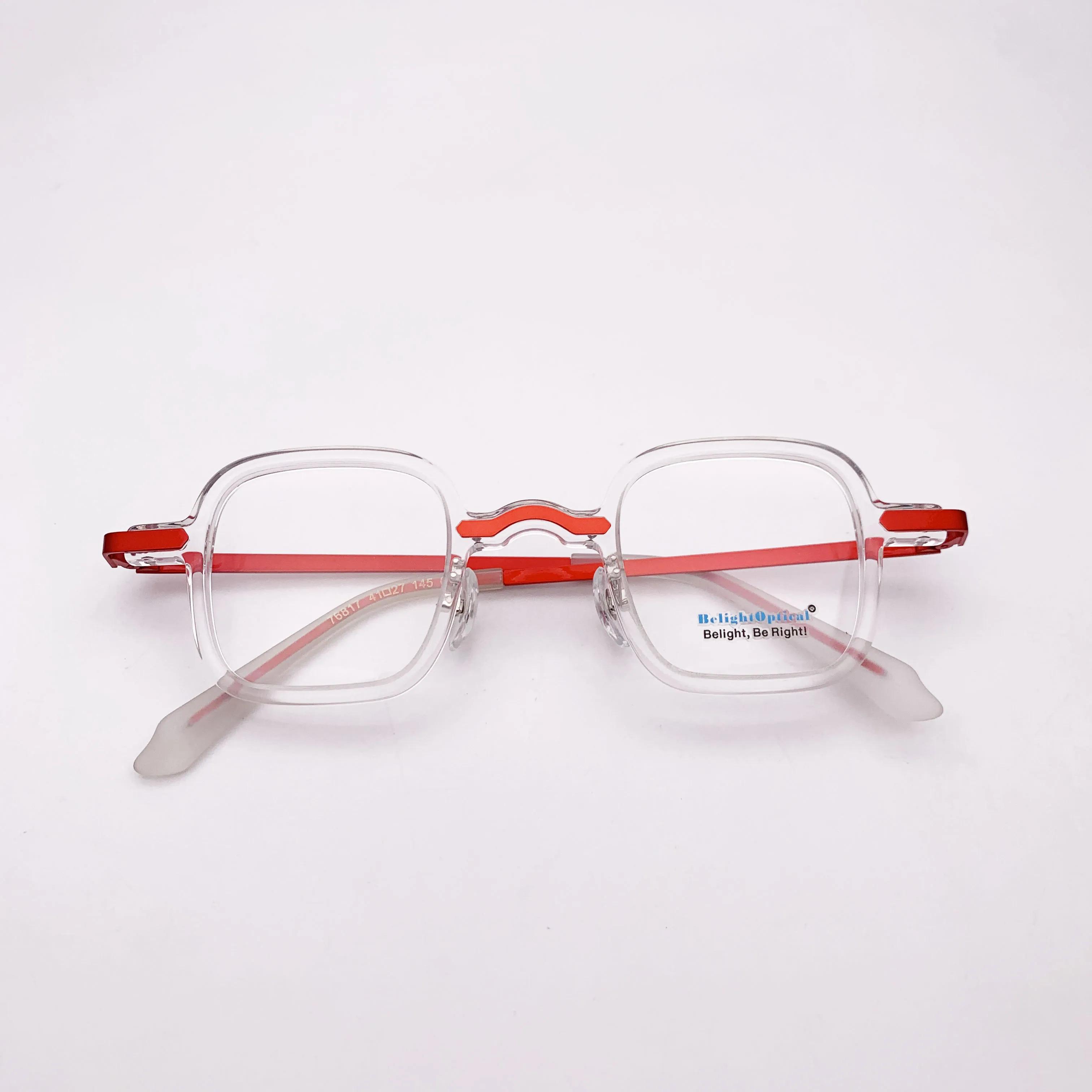 

Fancy Colorful Vintage Combine Color Square Shape Optical Glasses Spectacle Frame Prescritpion Lens Women Style 76817