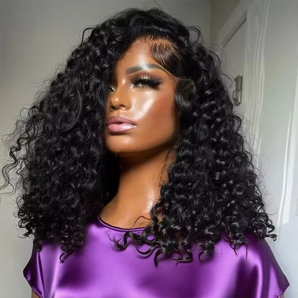 

Глубокая волна 7x5 Бесклеевые 100% человеческие волосы Готов к ношению 250% Предварительно вырезанный 13x4 Крюри HD Парик из натуральных волос на кружеве Короткий боб без клея Парик