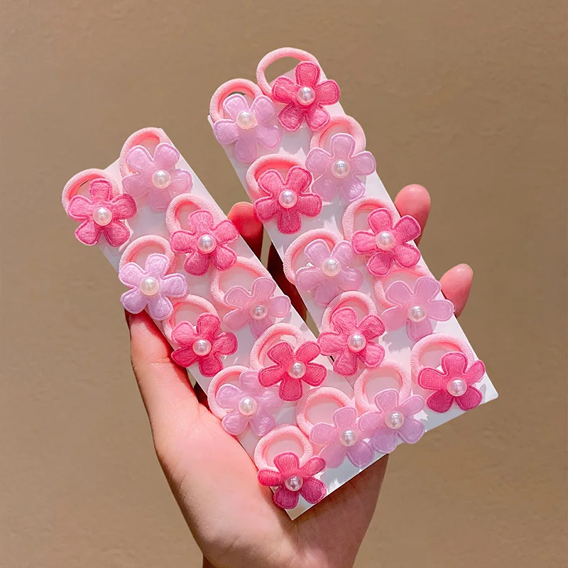10 Stück neue schöne elastische Haarbänder für Blumenmädchen, Haarschmuck für Kinder – Detail 4