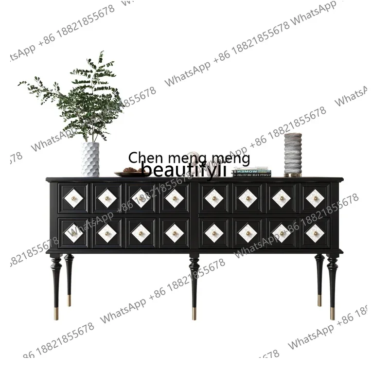 

xzRetro style eight-bucket cabinet, bedroom TV, storage bucket cabinet, drawer, household, decoration, porch cabinet