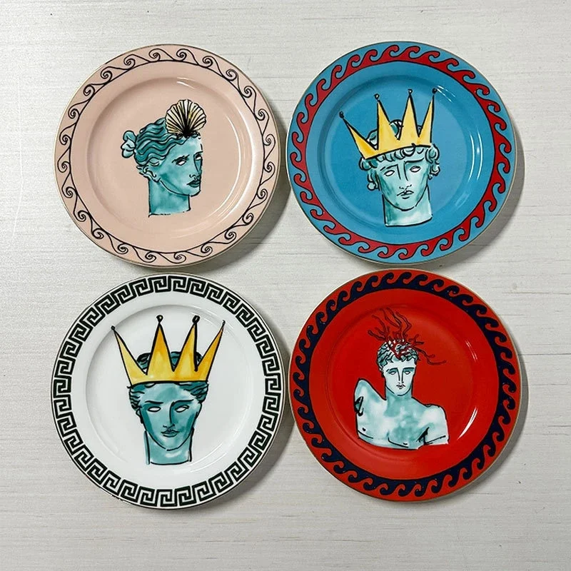 

Ginori1735 Neptune Bone China Набор тарелок Элегантный десертный поднос для фруктов Роскошный домашний декор Кухонная обеденная посуда Подарочный набор