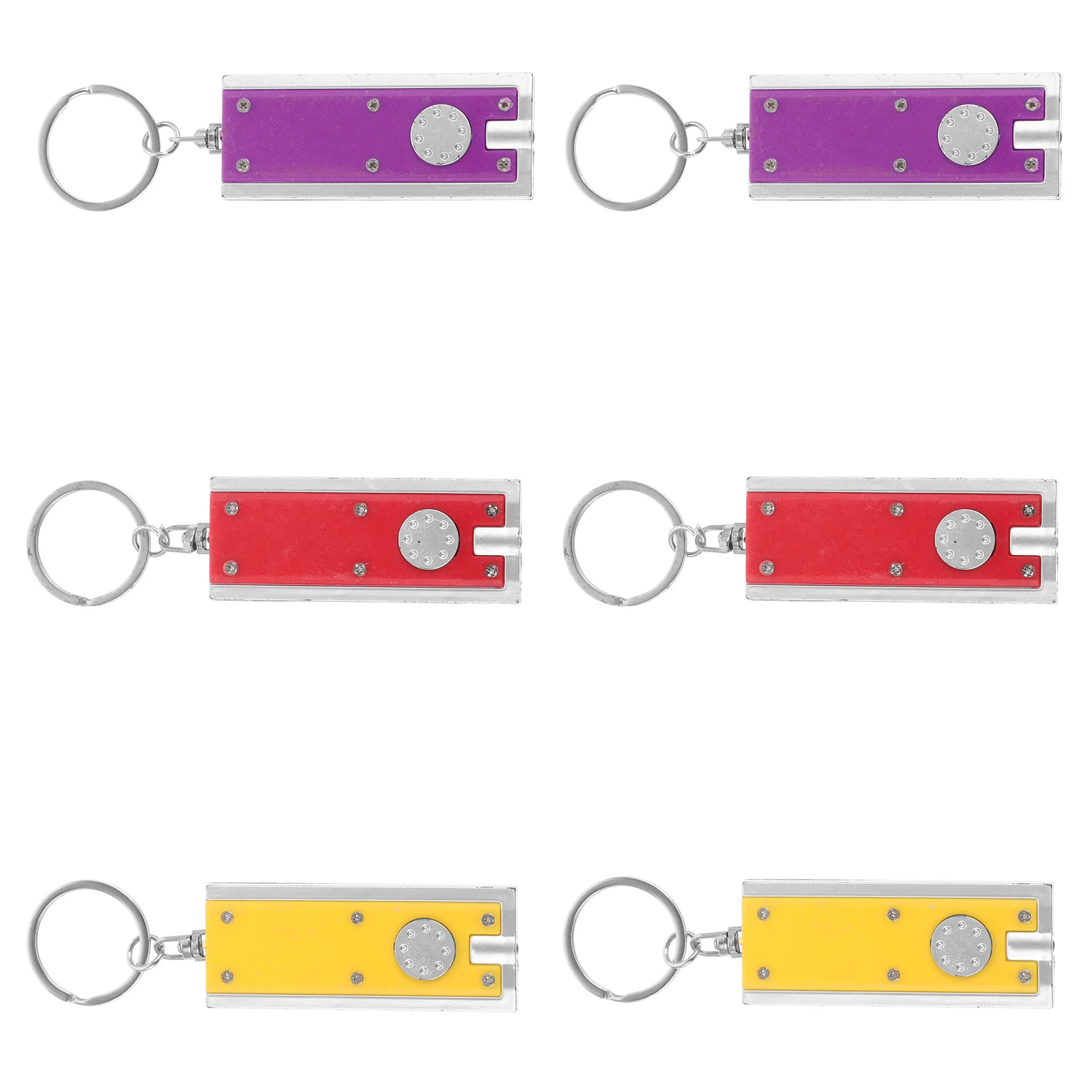6Pcs Creative Key Holder Flashlight LED Keychain Bright Mini Light for Keychain Bag Charm Stylish Unisex Decoration Accessory