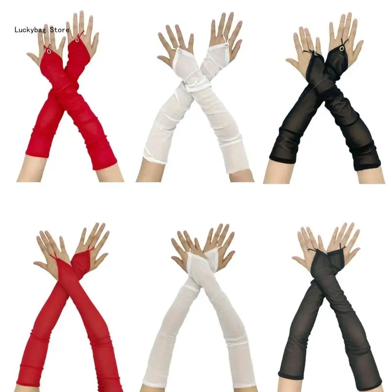 

Fingerless Sheer Gloves Armcovers for Special Occasion Cocktail Party Gatherings