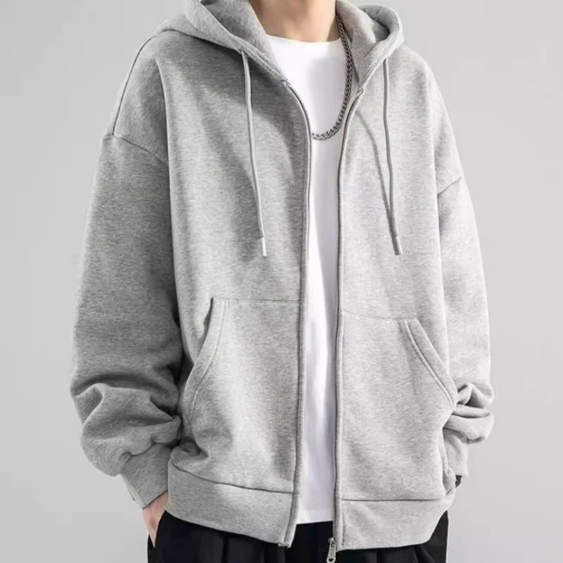 แฟชั่นสบายๆสีดําสีเทาสีฟ้าซิปHoodie Hip Hop Streetสวมเสื้อสเก็ตบอร์ดผู้ชาย/ผู้หญิงPullover HoodiesชายHoodie