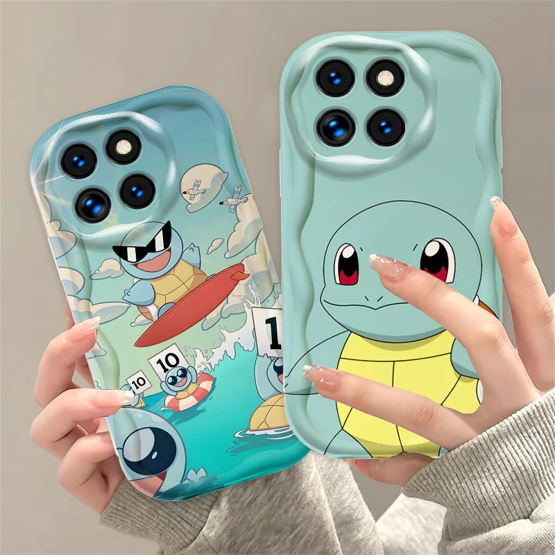 Cute P-Pokemones S-Squirtles For Xiaomi Mi 14 12 12T 11 Lite Poco M6 X6 X5 X4 X3 M3 F4 Pro GT NFC 5G Wave Oil Funda Phone Case