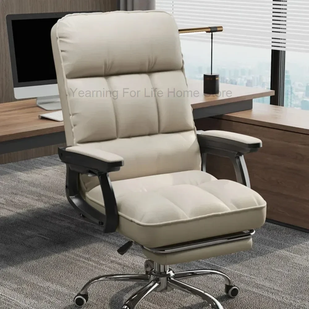 Swivel Back Office Chair Wheels Ergonomic Luxury Office Chair Desk Comfy Women Cadeira Para Silla Gamer Computador Furniture