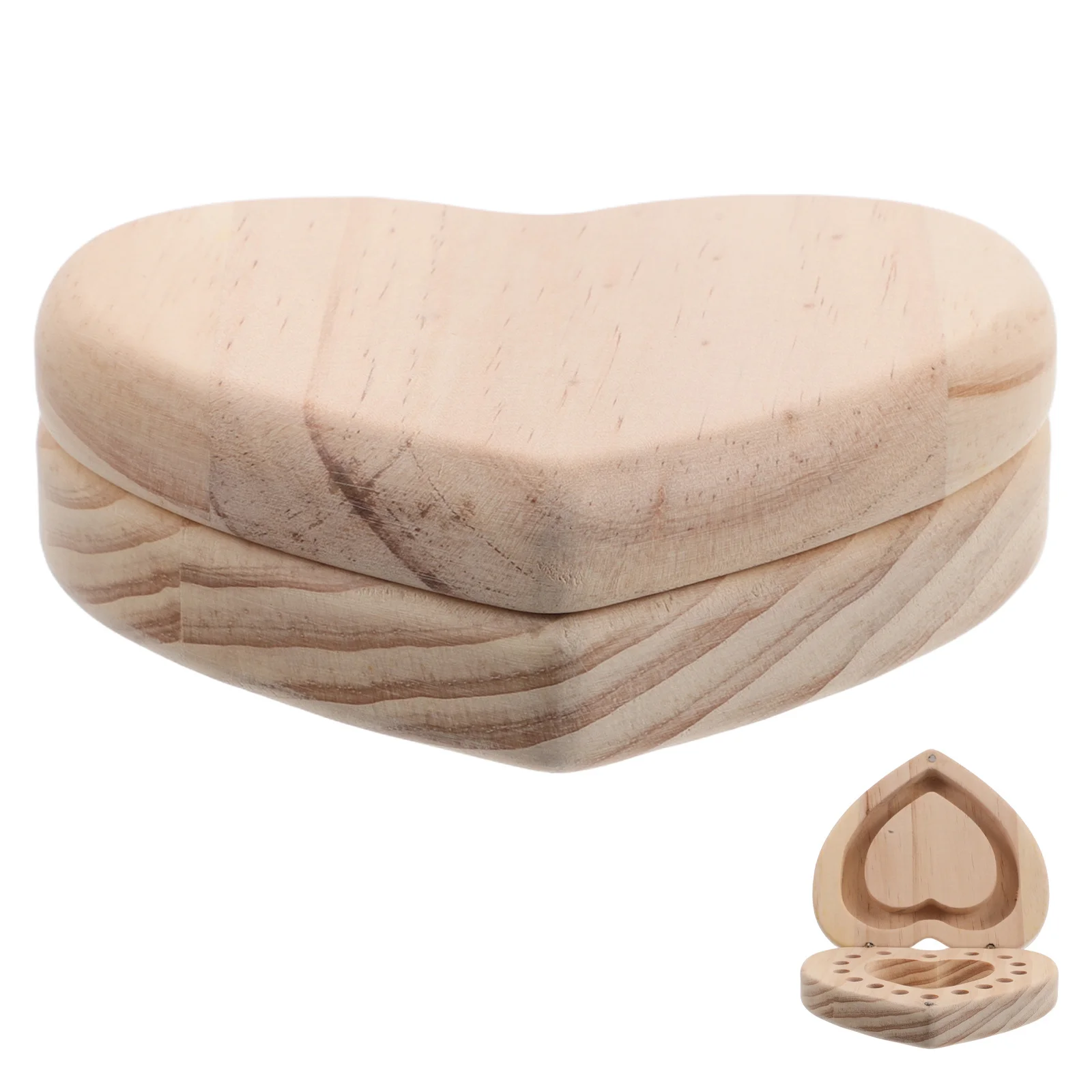 

Solid Wood Essential Oil Box Portable Storage Container Heart Shaped Wooden Case for Oils Capsules Display Stand Home Travel