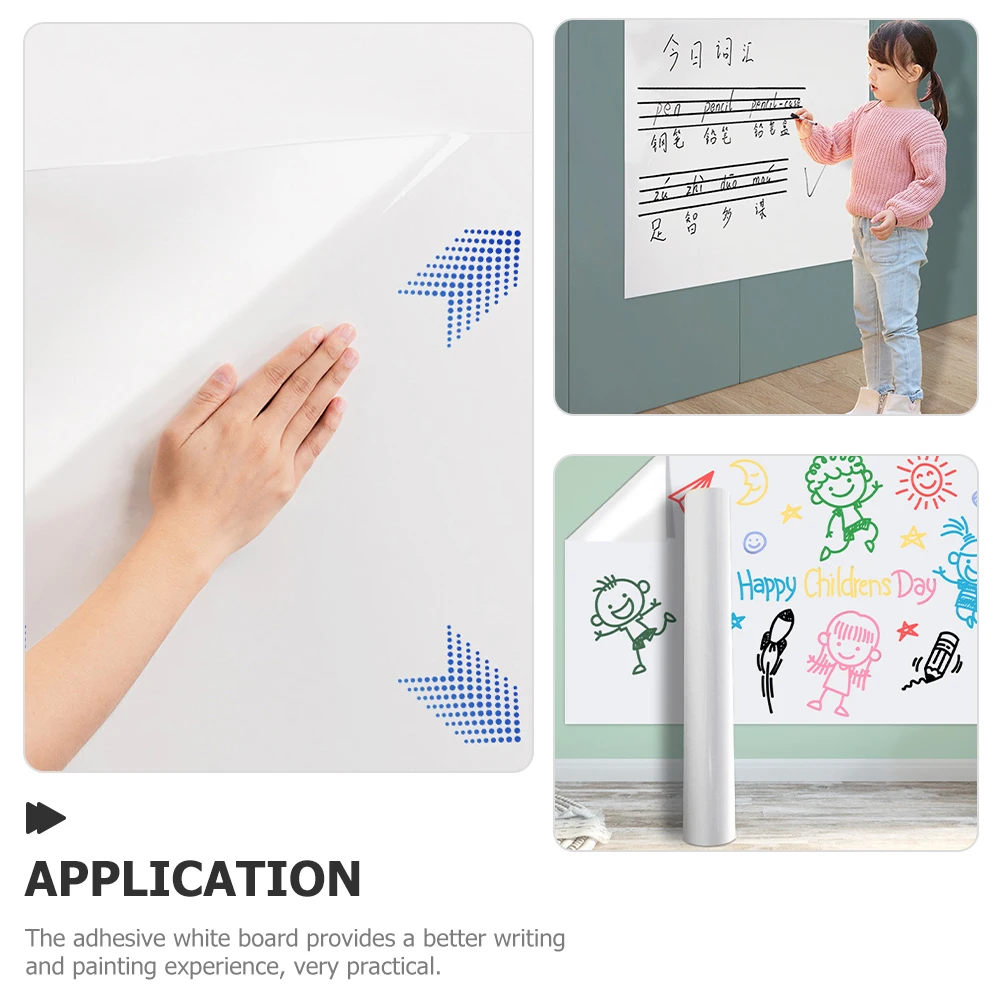 

Large Size 45cmx2m Self Adhesive Dry Erase Whiteboard Stickers Removable Wallpaper Home Office Use Reusable Marker