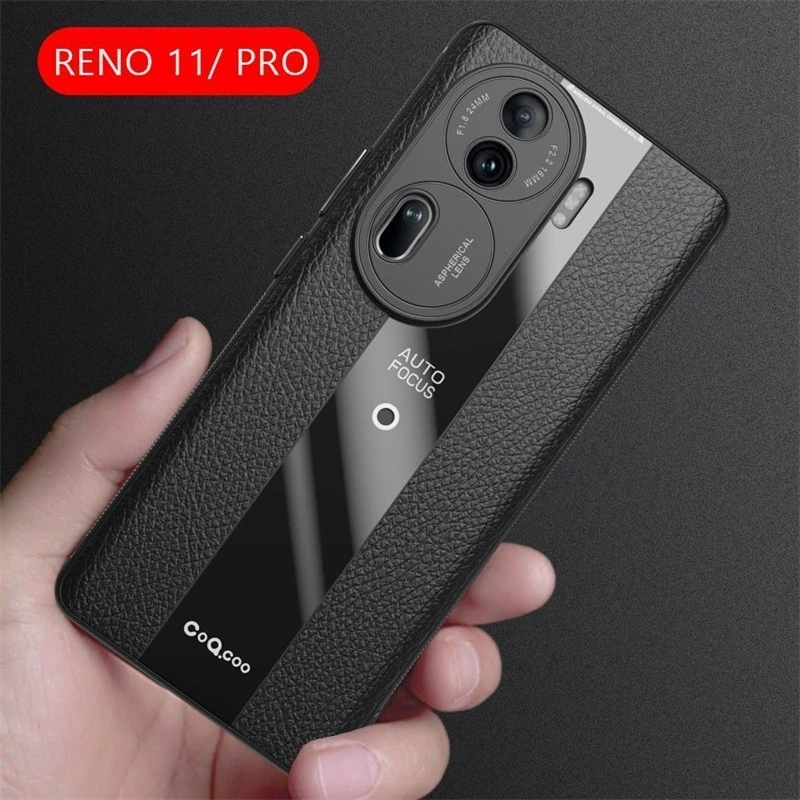 Leather Case For Oppo Reno 11 Pro Case Stylish Luxury PU Soft Phone Back Cover For Reno 11Pro 5G Camera Protection Shell Bumper