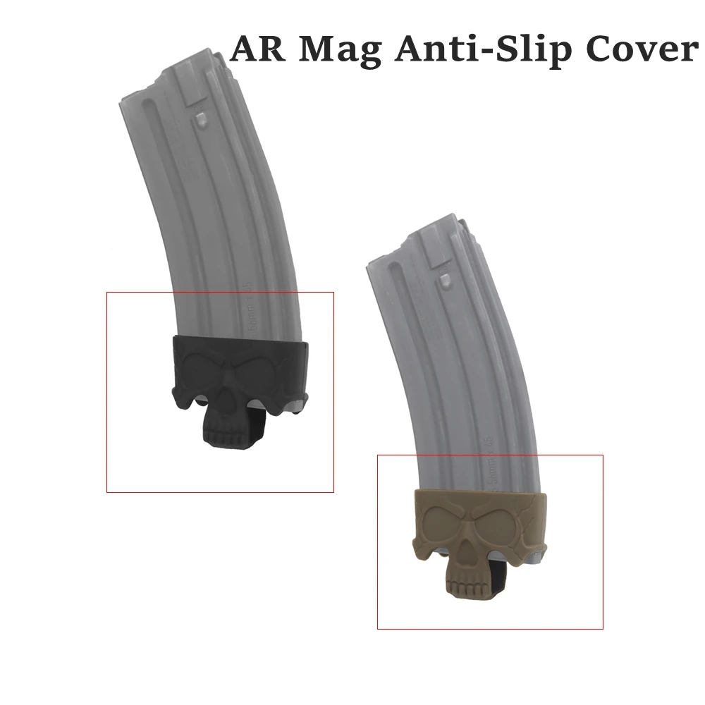 10Pcs AR Mag Anti-Slip Cover The Skull Creative Dark Style Compatible with Magazines Flexible to Install