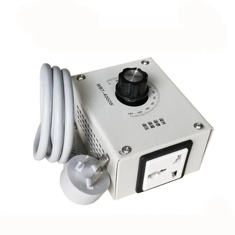 Motor Speed Controller 4000W AC 220V Variable Voltage Controller Control for Fan Speed Motor Dimmer 107x56x84mm