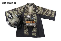 Chaqueta táctica airsoft Haori de caza con bordado mejorado color humo