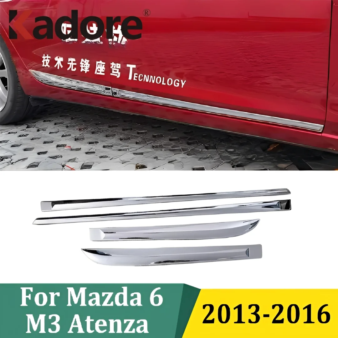 

For Mazda 6 M6 Atenza 2013 2014 2015 2016 ABS Chrome Side Door Body Moulding Decoration Strip Cover Trim Car Styling Accessories