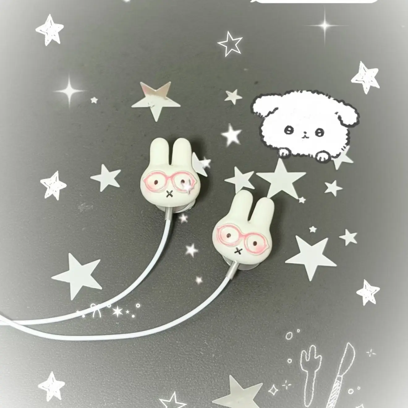 Vintage Cute Miffy Rabbit Wired in Ear Earbuds Ins High Aesthetic Type C Earphones Portable Music Headset Nice Cartoon Kawaii view 5
