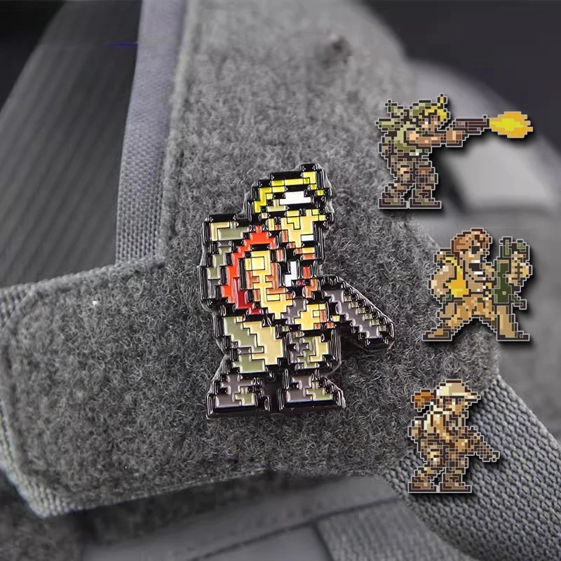 

Pixel Game Characters Metal Hook and Loop Patches for Clothing Armband Tactical Morale Badge on Backpack Hat Sticker Badges