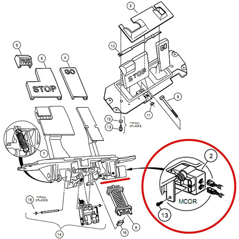 1033279-01 102528501 For MCOR Potentiometer Accelerator For Club Car Precedent Golf Carts 2004-2011