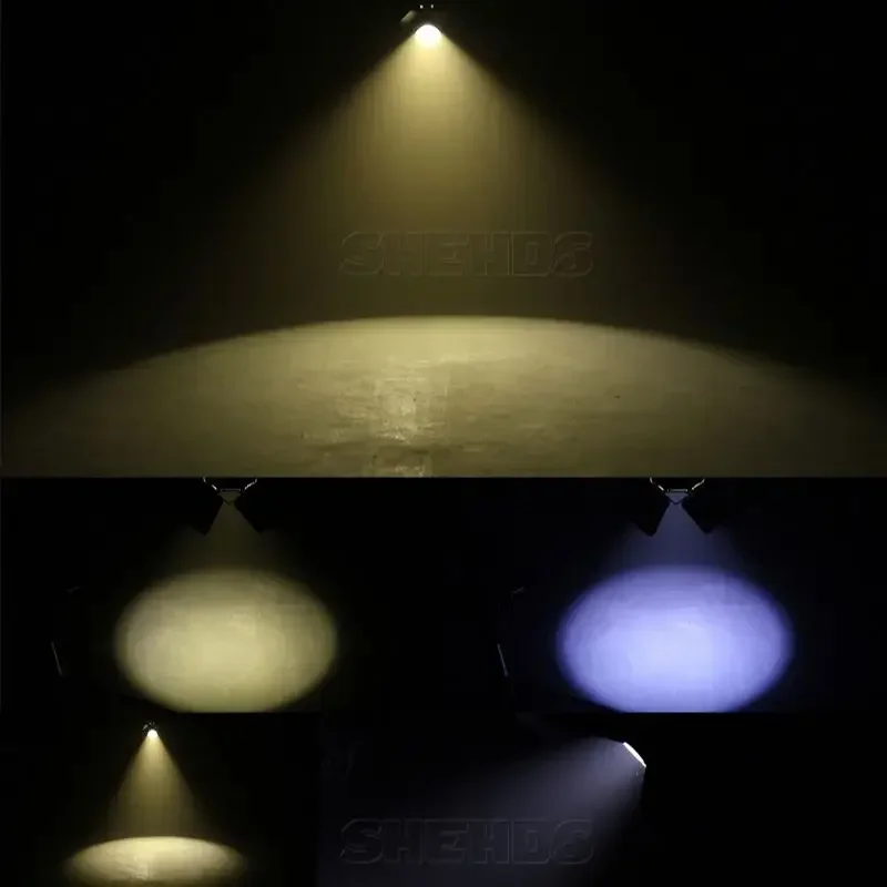 2 projecteurs linéaires à zoom COB 200W LED, blanc froid et blanc chaud, éclairage de scène avec volets pour mariage, DJ, discothèque, bar
