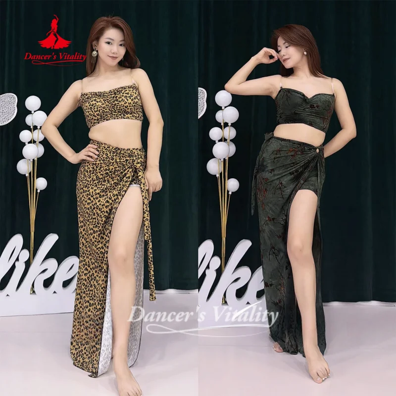 Belly Dance Costume Oriental Dance Sexy Leopard Print Practice Outfit Women's Dancer Dancing Class Clothing Dancer's Vitality