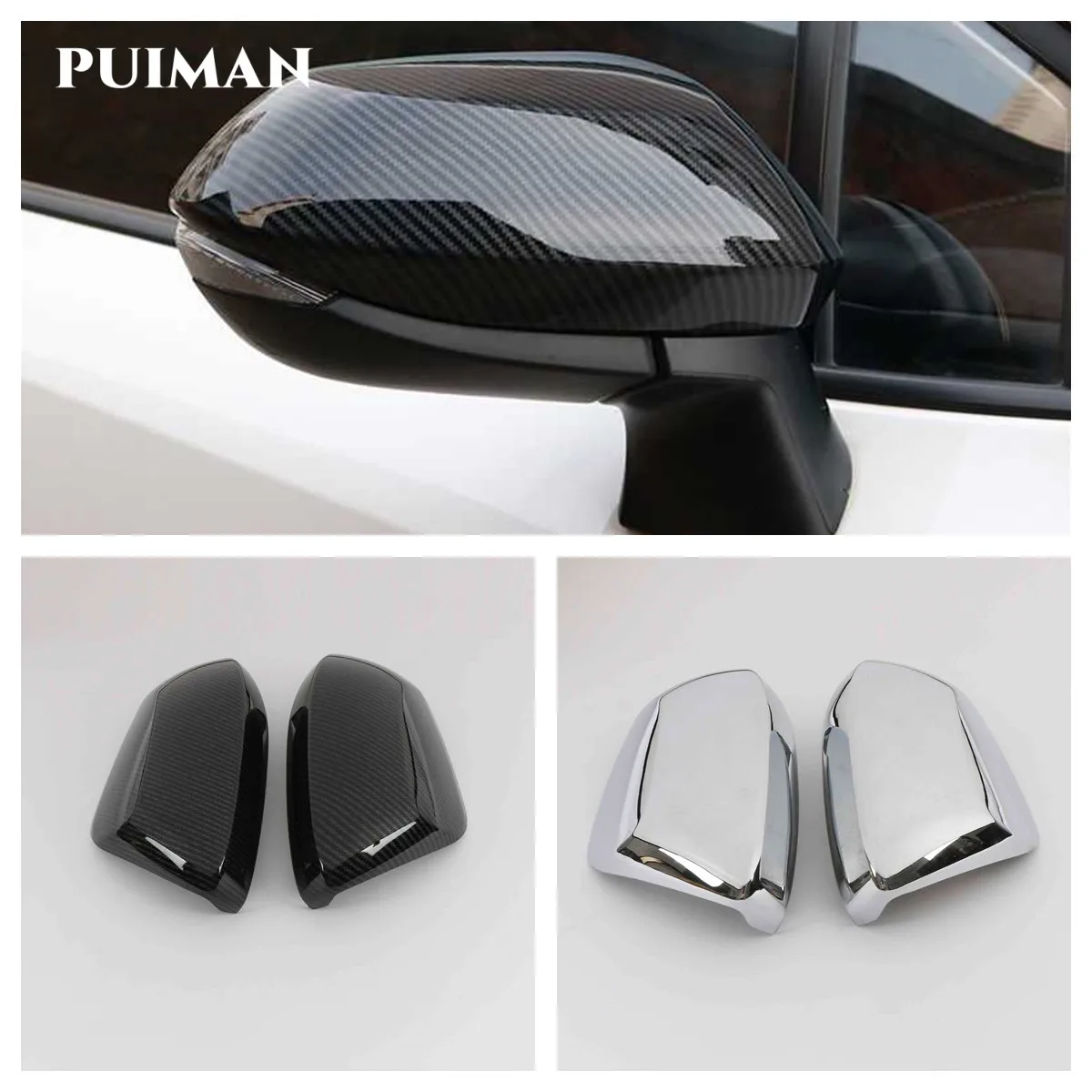 

ABS Chrome Car Side Door rearview mirror cover Cover Trim Sticker Car styling 2pcs For Toyota Auris Hybrid 2018 2019 Accessories