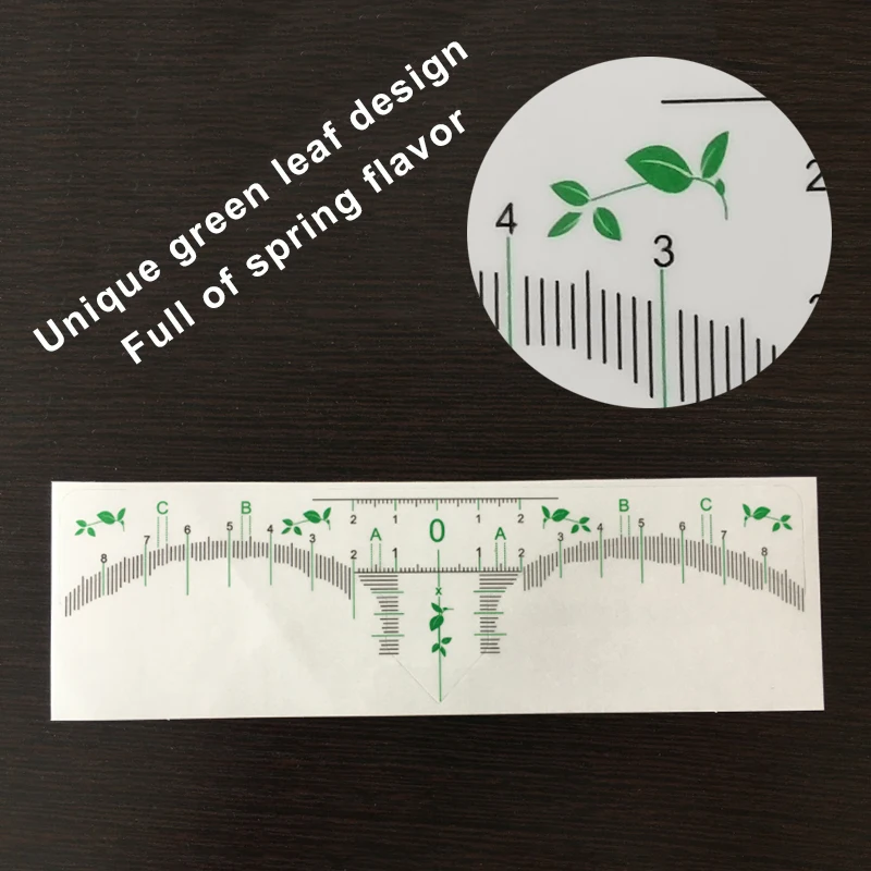 20pcs Disposable Eyebrow Ruler Sticker Microblading Eyebrow Stencil Brow Mapping Sticker Measuring Tools PMU Accessories Supply