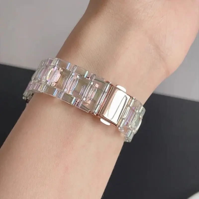 لساعة Huawei Watch fit 4 band حزام راتينج شفاف ملون Huawei Fit3 سوار مناسب 2 أشرطة شفافة Smartwatch معصمه Correa