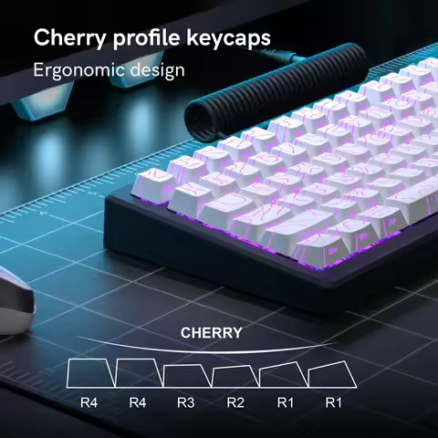 Contour Shine Through Keycaps Set Cherry Profile Custom Backlit Keycap Black White Oil-Resistant PBT For Mechanical Keyboard Gam