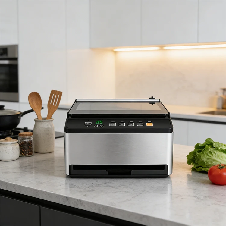 Fully Automatic Stainless Steel Commercial Chamber Vacuum Sealer 98 KPa Capable of Both External and Internal Vacuum Sealing