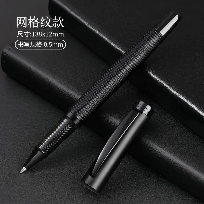Nowe czarne luksusowe metalowe długopisy do biura, długopisy kulkowe do pisania, długopisy rollerball do podpisu, personalizowane logo, imię, prezent. — zdjęcie produktu 2