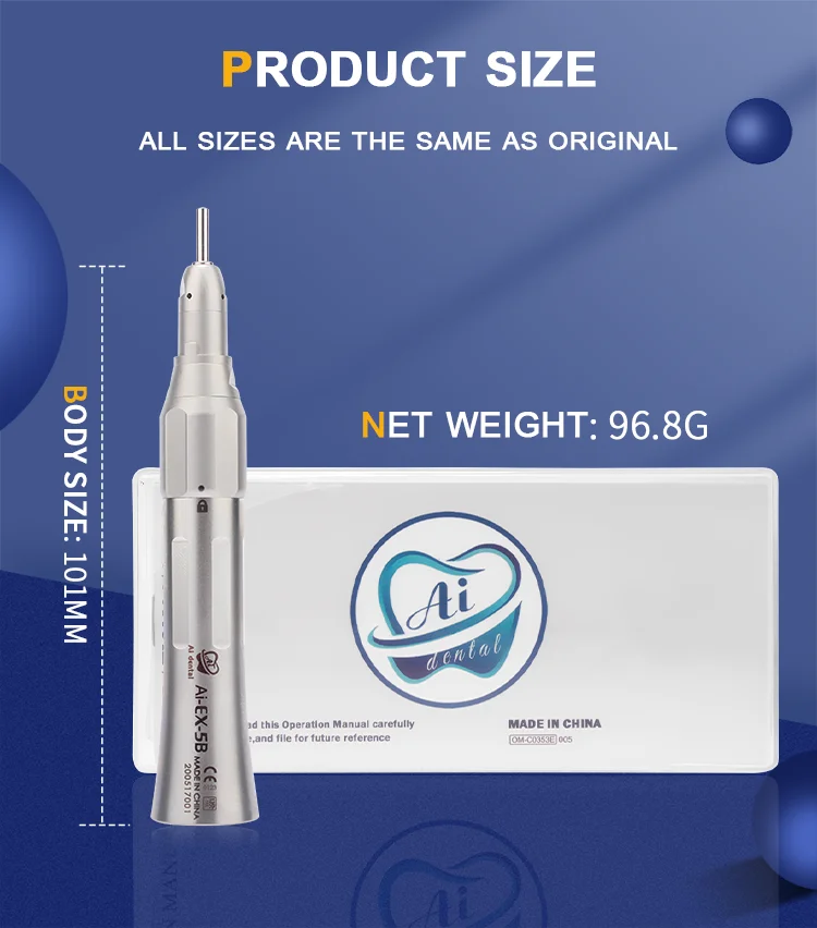 AI-EX-5B 4:1 Reduction Straight Dental Electric Handpiece For HP Burs (ø2.35) Max Speed: 10,000 Min-1 Spanish Dentist Popular